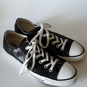CONVERSE Black Sequin shoes Size 10 Womens
